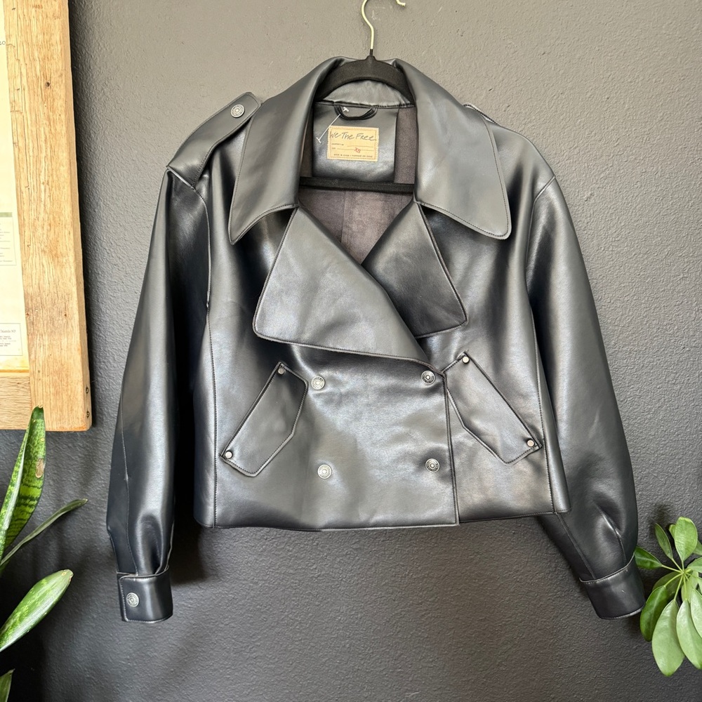 Free People Alexis Vegan Leather Jacket - Picture 2 of 8